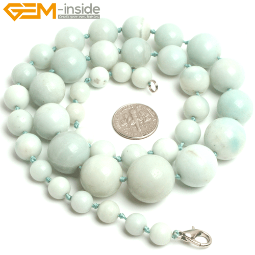 Natürlicher exquisiter Farbverlauf Kostüm verschiedene Steine Schmuck Halskette - Bild 11 von 49