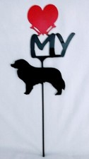 Bernese Mountain Dog Love heart Yard Sign Metal Silhouette Made in the USA