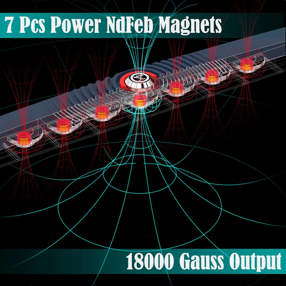 PROEXL 18K SPORTS MAGNETIC BRACELET - WATERPROOF - BREATHABLE STRAP - BLACK-RED Foto 3 de 4