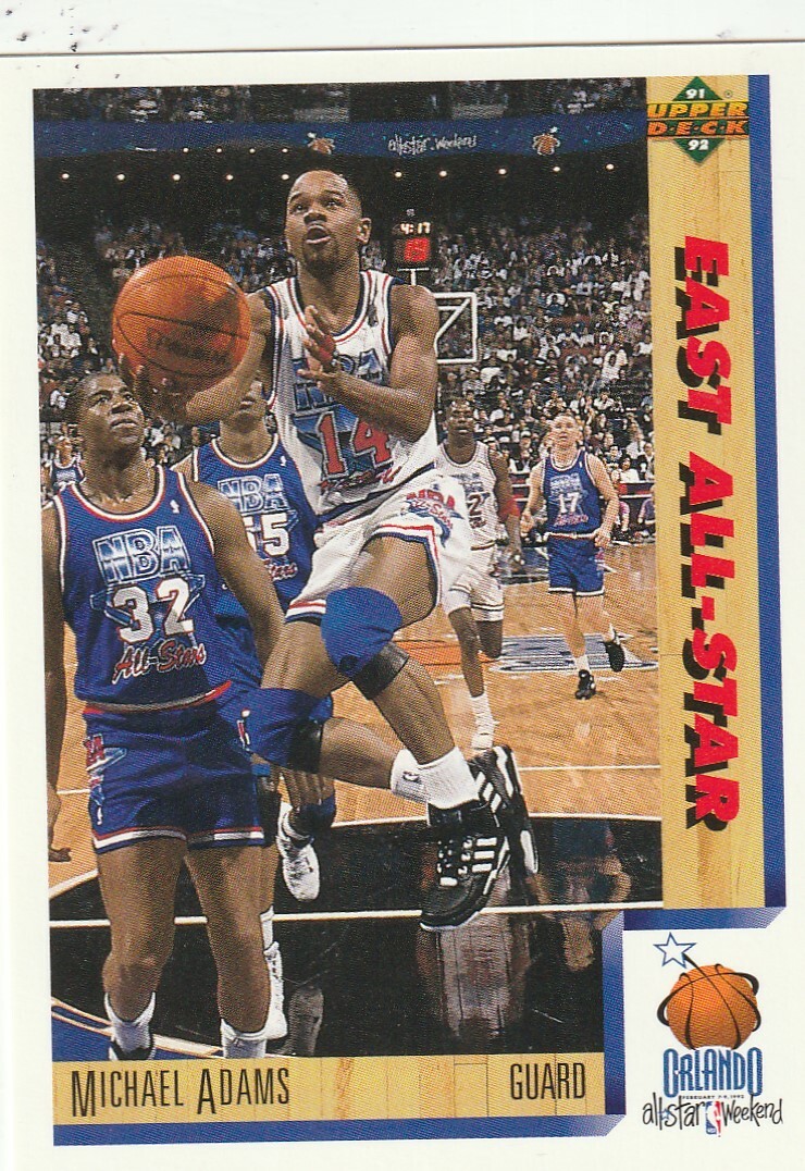 FREE SHIPPING-MINT-1991-92 Upper Deck Michael Adams #456 EAST ALL STAR