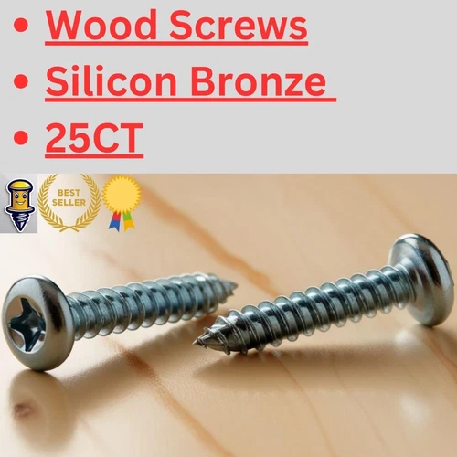 Wood Screws ~ Silicon Bronze ~ All DRIVES/HEADS/SIZES ~ 25 CT
