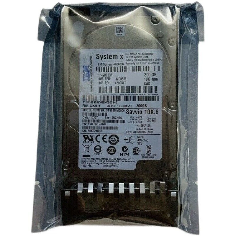 IBM 42D0637 42D0638 300GB 10K RPM 2.5" SAS x3650 M2 X3550 HDD without tray - Image 2 of 3