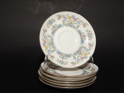 Vintage 6 Saucer Plates Mayfield Porcelain Royal Worcester from 1981