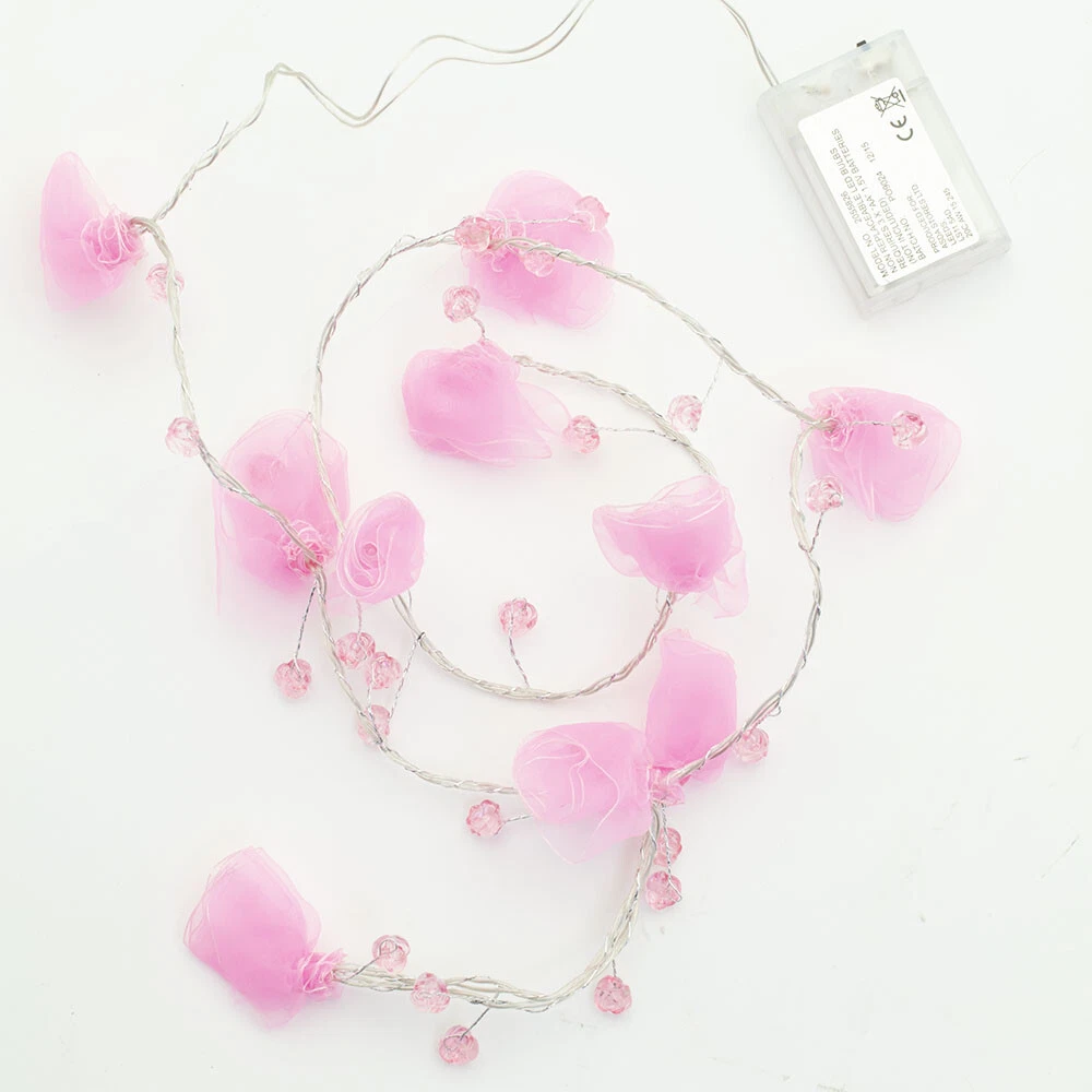 Litecraft Roses String Lights LED Battery Operated Fitting - Pink Clearance