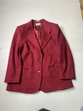L.L. Bean VTG Wool Burgundy Red Blazer Made in The USA Women’s Size 10 SEE