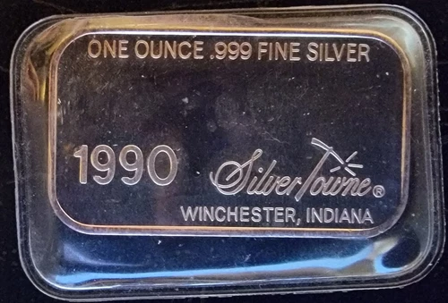 1990 Easter Bunny Silvertowne Mint Vtg- 999 Silver 1 Oz Ounce Art Bar Round Coin