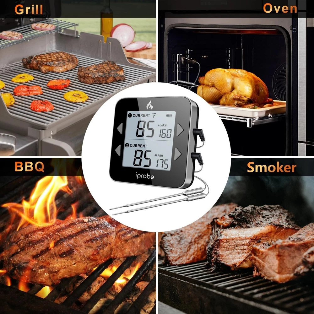 Meat Thermometer with Dual Probes -Versatile Kitchen Tool for Grill, BBQ, Smoker