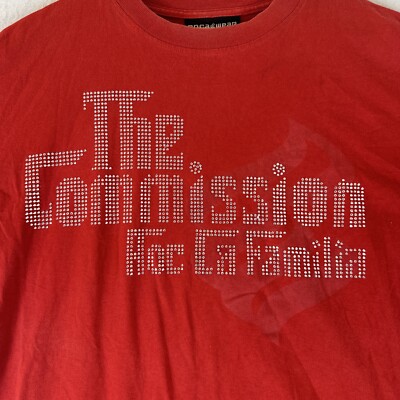 Vintage Y2K Red Rocawear The Commission Roc La familia T-shirt