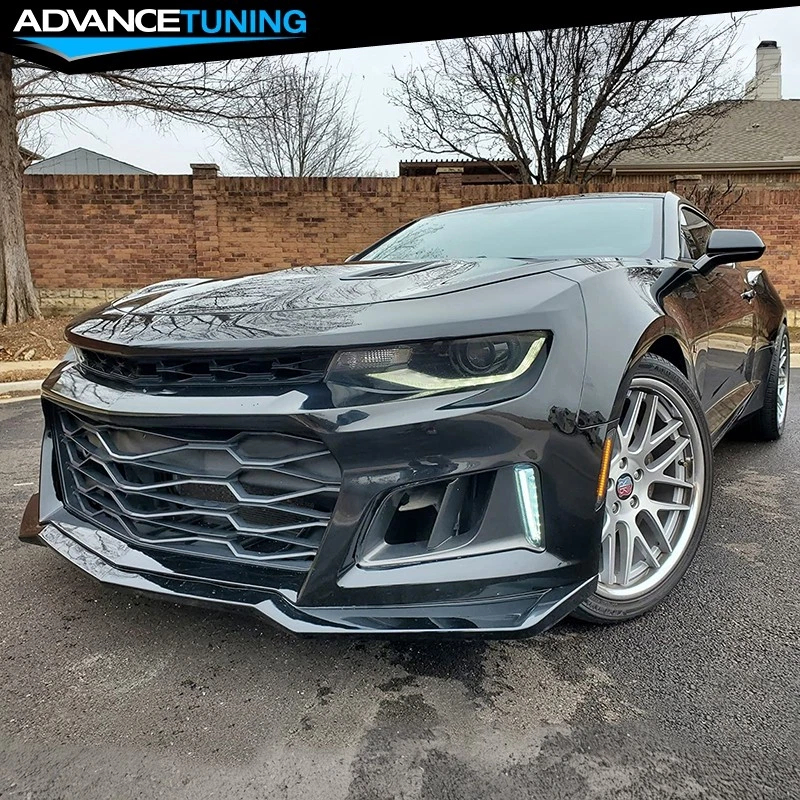 Fits 16-18 Chevy Camaro ZL1 Style Unpainted Front Bumper Cover Conversion w/ Lip - Image 3 of 4