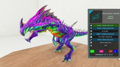  ARK Survival Ascended OFFICIAL PVE - PAIR ADULT DINOS RAINBOW TOP STATS