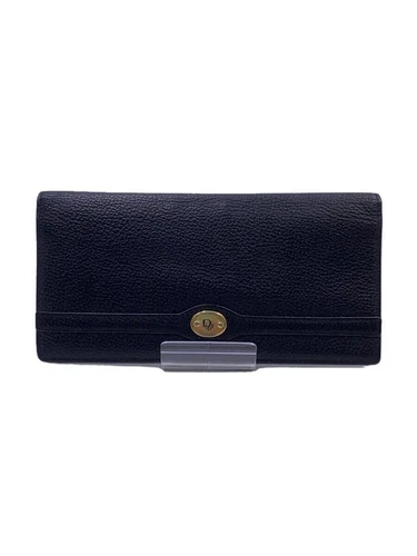 Portefeuille long femme Christian Dior cuir noir uni occasion