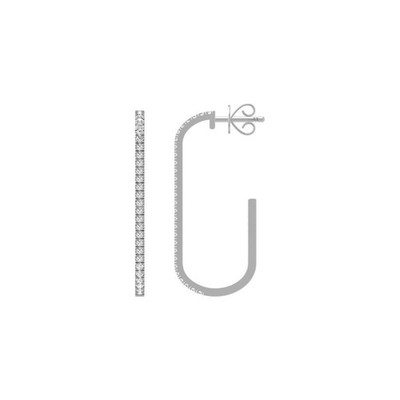Sterling Silber Runde Labor gezüchtete Diamant Mode Creolen für Frauen