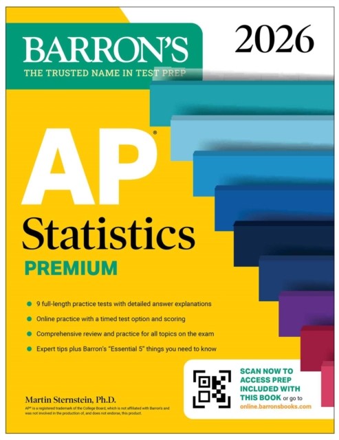 AP Statistics Premium 2026 Prep Book with 9 Practice Tests   PAPERBACK