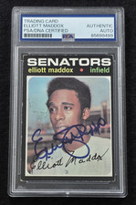1971 ELLIOTT MADDOX Signed Topps ROOKIE Baseball Card-WASHINGTON SENATORS-PSA