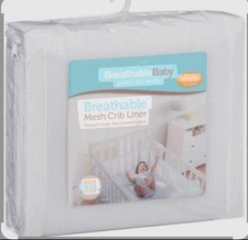 BreathableBaby    Breathable Mesh Crib Liner Classic Collection White Sheer NEW