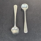 (2) S KIRK & SON Sterling Silver .925 Master Salt Spoons 26g Old Maryland Plain