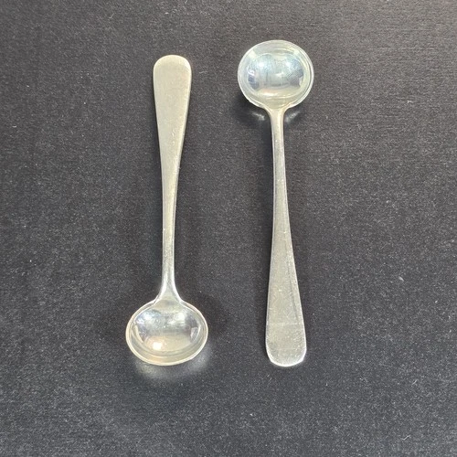 (2) S KIRK & SON Sterling Silver .925 Master Salt Spoons 26g Old Maryland Plain