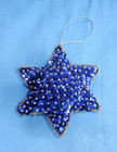 4 Vintage Puffy Sequin & Bead Christmas ornaments Tree Stocking & Stars — photo 7