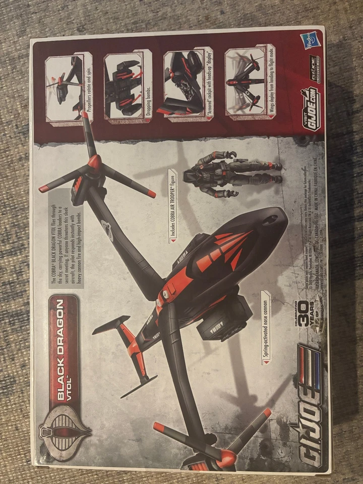 GI Joe 3.75” 30th Black Dragon VTOL con Cobra Air Trooper sellado Foto 2 de 2