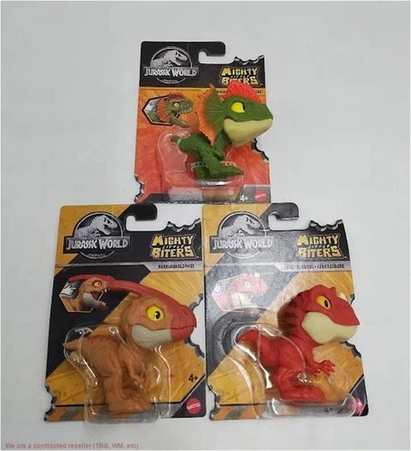 LOT OF 3!!! Jurassic World Mighty Little Biters - product listing photo