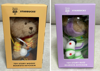 Starbucks Korea Toy Story Bearista Keychain Woody / Buzz Plush