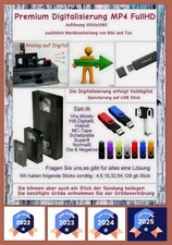 VHS-C digitalisieren 10x Kassetten als Datei  im mp4 Full HD auf USb Stick Inkl.