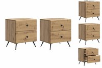 Nachttisch 2Er Set Nachtschrank Artisan-Eiche 43X34,5X47,5 Cm
