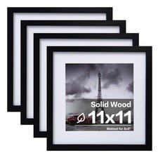 Egofine 11x11 Picture Frames 4 PCS, Made of Solid Wood Covered by Plexiglass for