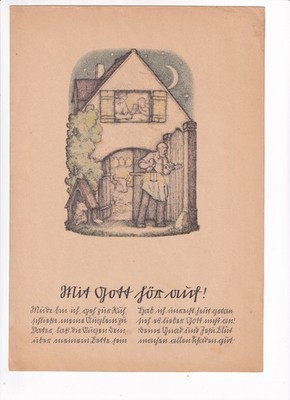 SÜTTERLIN - SCHRIFT, RELIGION + SCHULE, LESE und SCHREIBVORLAGE mit BILD, ABEND