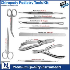 Ingrown Toenail Surgical Kit 10pcs   CE Podiatry Nail Cutter, Scissors  Tools