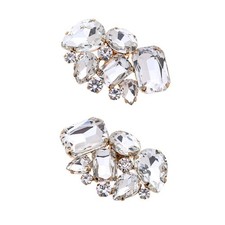 2 PCS Crystal Shoe Clips Rhinestone Removable Buckles Decorative Women