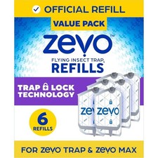  6 Refill Cartridges Zevo Flying Insect Trap Refill Cartridges -Easy to Use
