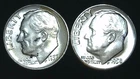 1957  1958-P  10C Roosevelt Dime (2  Coins) BU 90% Silver 26ctt0111-3