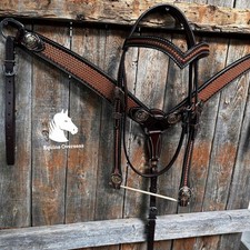 Handmade Tooled Leather Western Horse Tack Set: Adjustable Tack Set