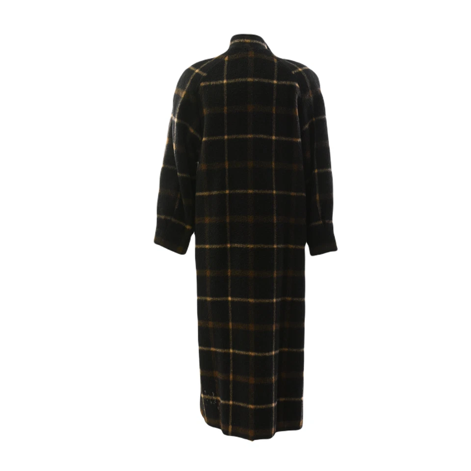 90s Alpaca Wool Pleated Plaid Coat Long Coats Steampunk Womens Coat Small S - Image 4 of 4