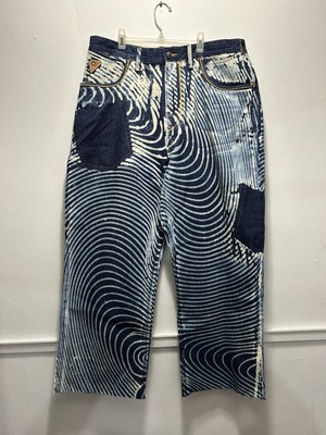 Very Rare Akademiks Jeans Baggy Loose Vintage Bleach Acid Wash 90s 00s Y2K