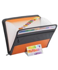 13 Pockets Accordion File Organizer Expanding Document Folder with Sticky Labels