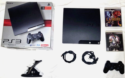 PS3 SONY PLAYSTATION 3 250GB Console! Charger Alice Madness LA Noire WITH BOX!!