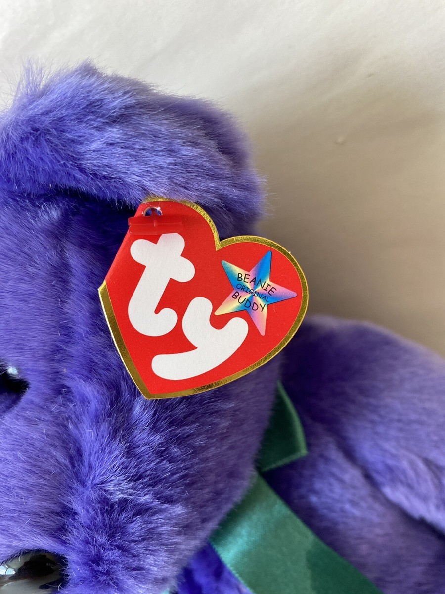 VTG 2000 TY Beanie Baby • Purple EMPLOYEE Bear Lg 14” Ht | eBay