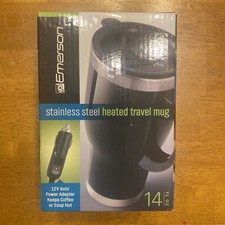 Emerson 14 Oz Stainless Steel Heated Plug-in 12 Volt Travel Mug