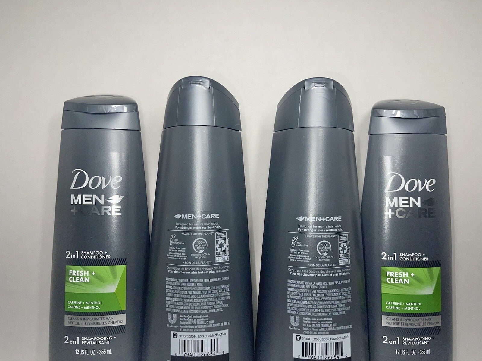 4 Dove MEN + Care 2-in-1 Shampoo & Conditioner, Fresh & Clean, Invigorating