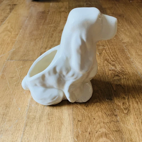 Vintage Cocker Spaniel Planter Dog Puppy Shawnee Pottery Statue Kitschy HTF 6.5"