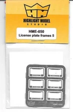 Highlight Model Photo Etch License Plate Frames (6) & CA Plates HMO 050 ST