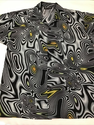 Dragonfly Psychedelic Button Up Shirt Trippy Rave Abstract - Men's Size MEDIUM - Picture 13 of 17