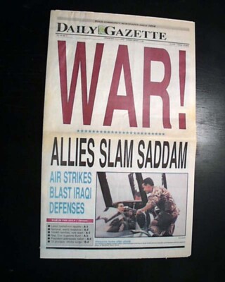 Great Persian GULF WAR Operation Desert Storm Kuwait Beginning 1991 Newspaper   