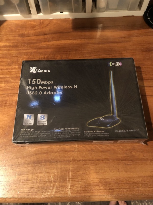X-Media NE-WN1211D 150Mbps Wireless-N USB 2.0 Adapter High Gain Antenna - NIB