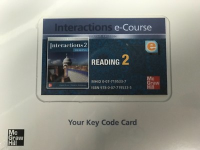 Interactions 2 Reading e-course Key Code Card by Elaine Kirn and Pamela Hartmann