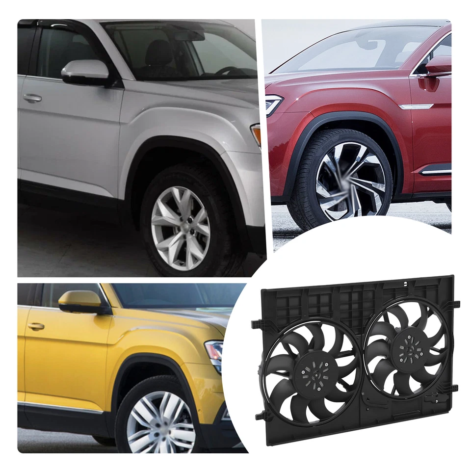 Radiator Dual Cooling Fan Assembly 3QF121207-PFM For 2018-2023 Volkswagen Atlas Foto 3 de 4