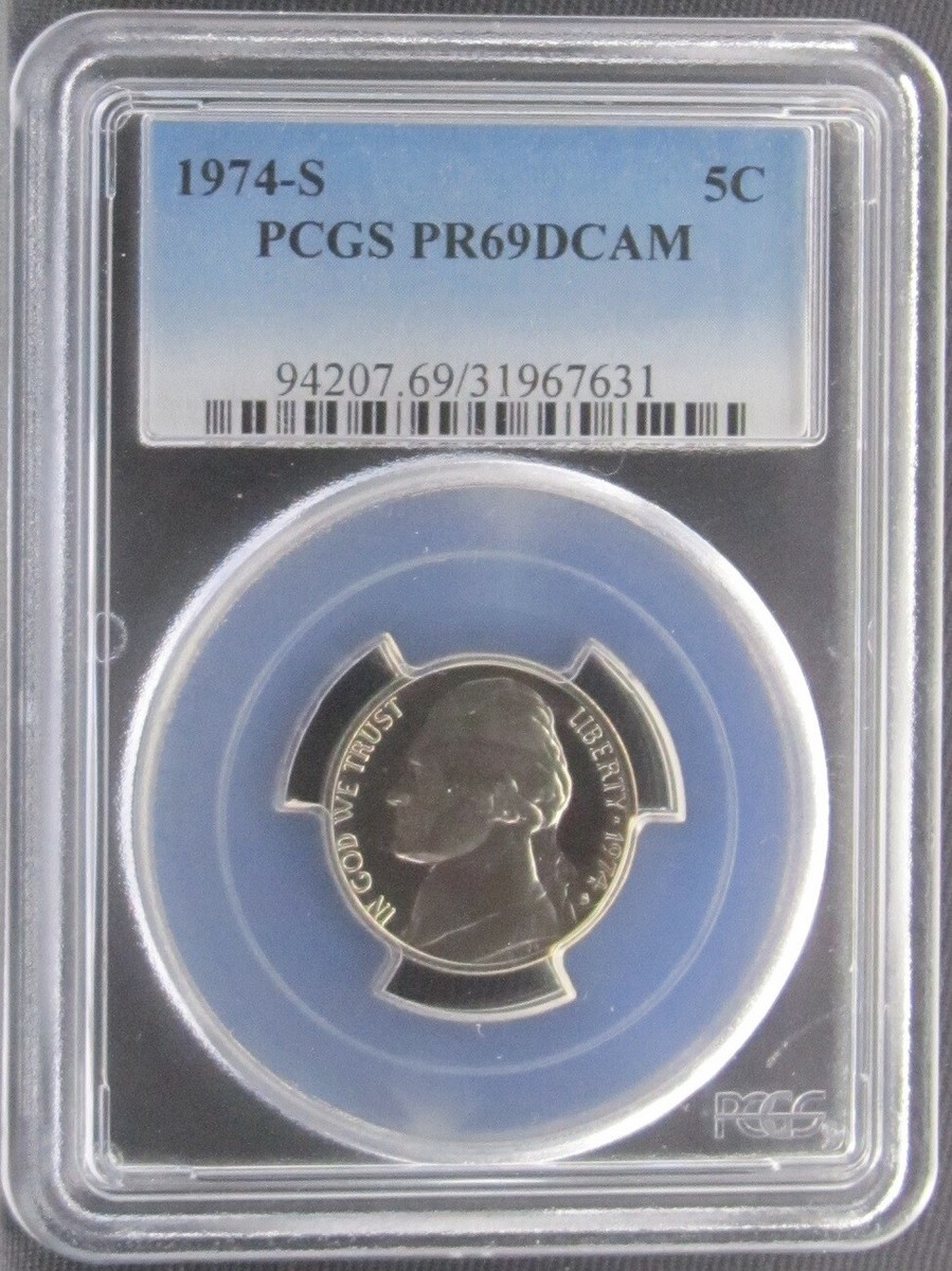 【博物館級】PCGS PR69DCAM 1974-F 独50Pf POP1 1974-S Jefferson Proof Nickel PCGS PR69DCAM 5 Cent Coin | eBay