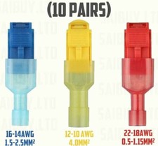 10 pairs Scotch Lock T Tap Free Cut Wire Connectors Scotchlock Electrical Cable 